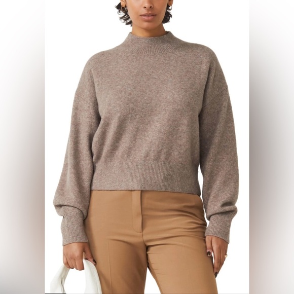 & OTHER STORIES Taupe mock neck Wool blend sweater size S - Picture 15 of 16